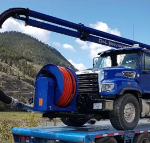 D&L Environmental vacuum truck on a flatbed